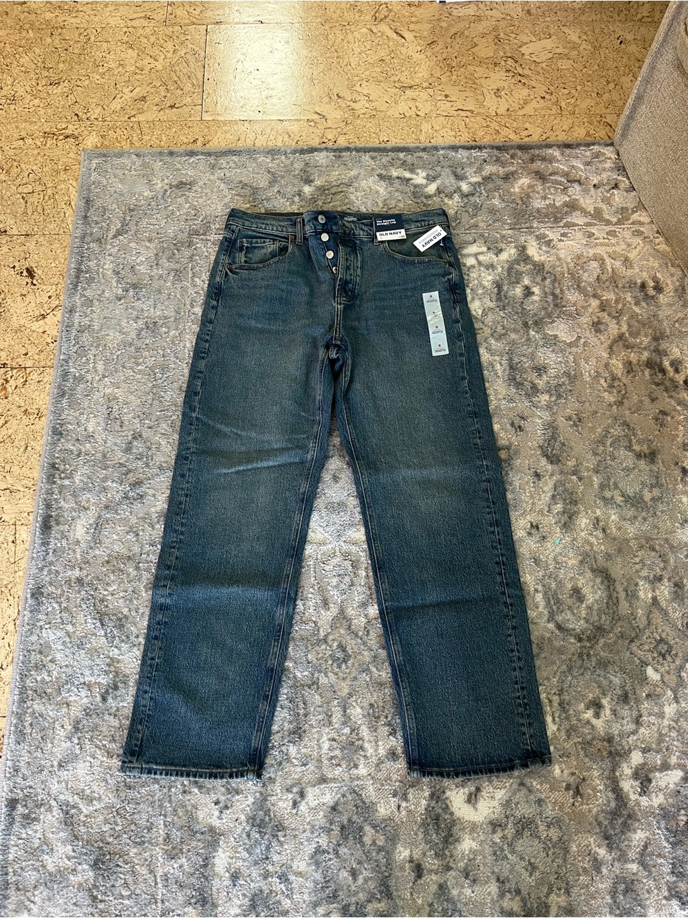 Old Navy Women's Indigo Straight-Leg Jeans with Button Fly